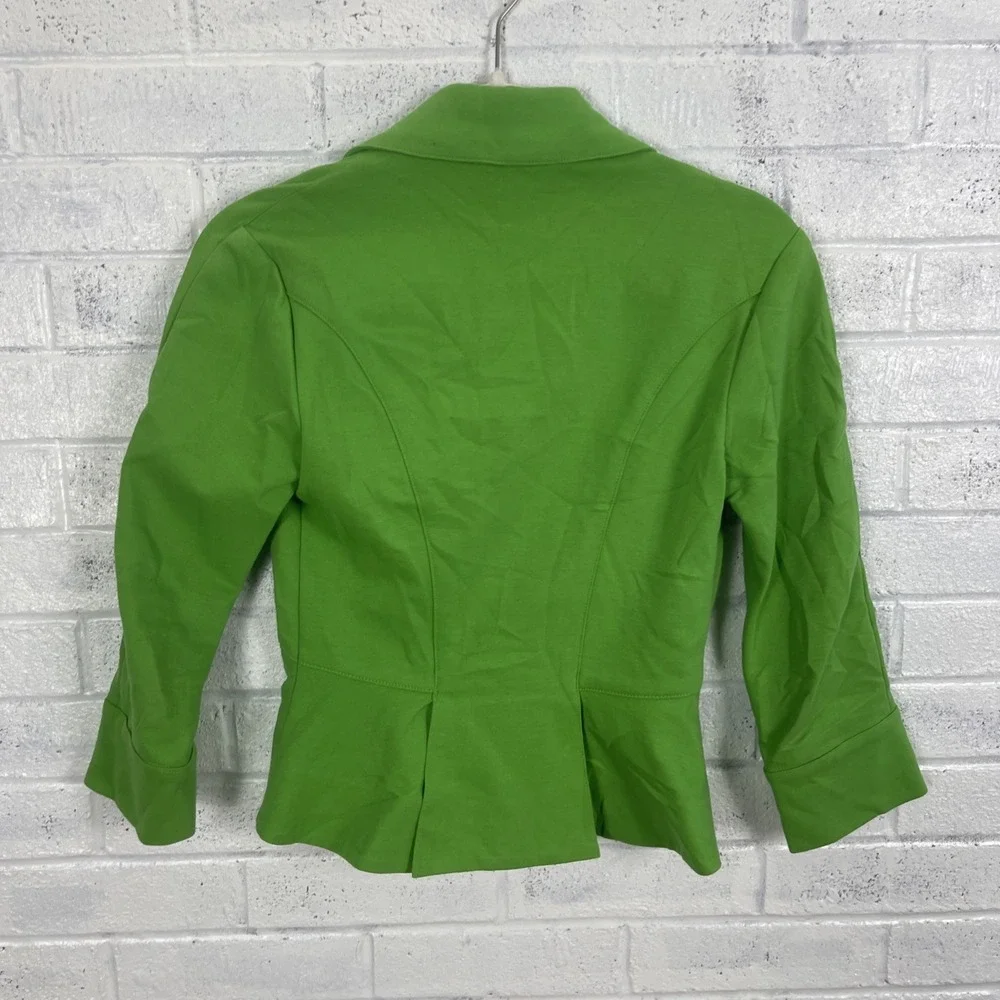 Diane Von Furstenberg Green Topher Blazer Womens Size 2 Ponte Career Office - Picture 2 of 10